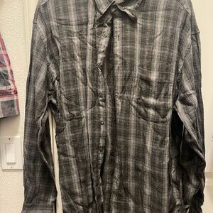 Men's Grey Plaid Shirt